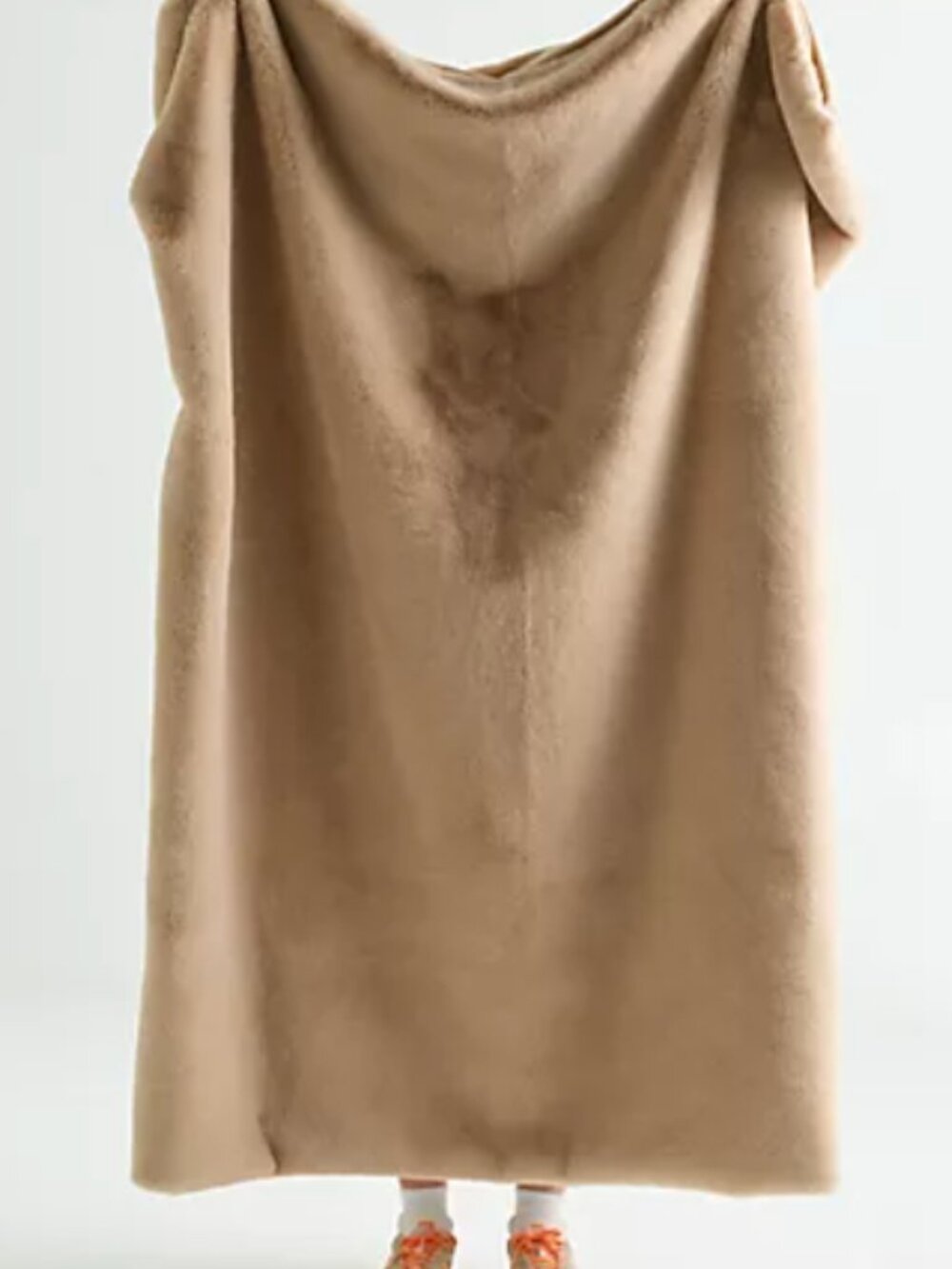 Anthropologie Faux Fur Throw Camel Color